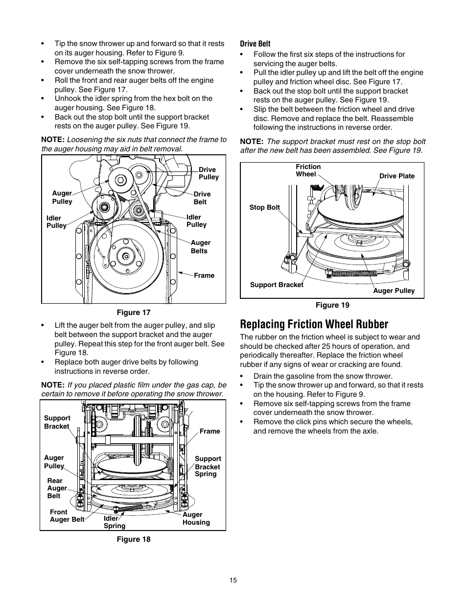 Replacing friction wheel rubber | Cub Cadet 730 STE User Manual | Page 15 / 28