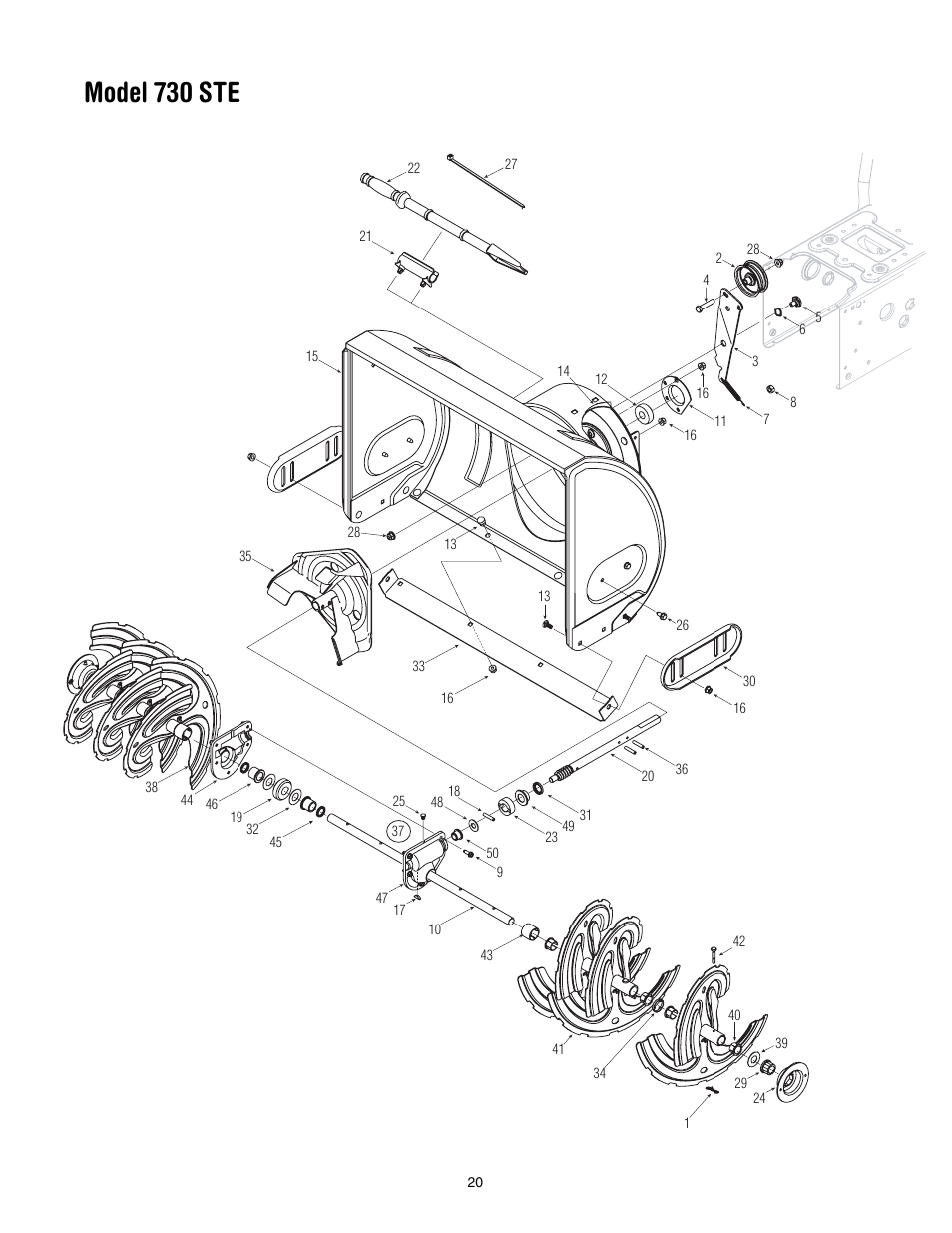 Model 730 ste | Cub Cadet 730 STE User Manual | Page 20 / 28