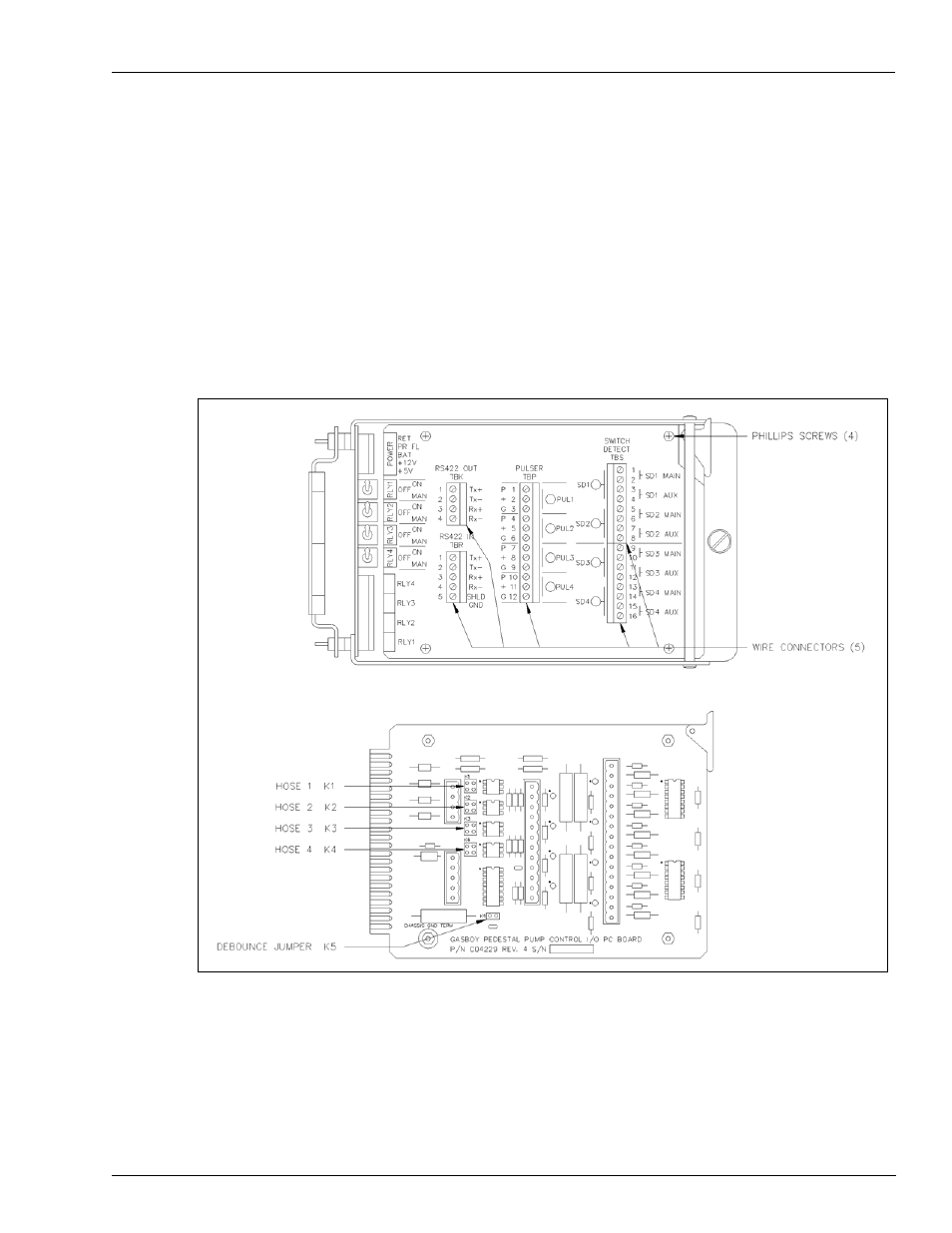 Pump control i/o pcb | Gasboy CFN Series Site Controller III Start-up User Manual | Page 51 / 126