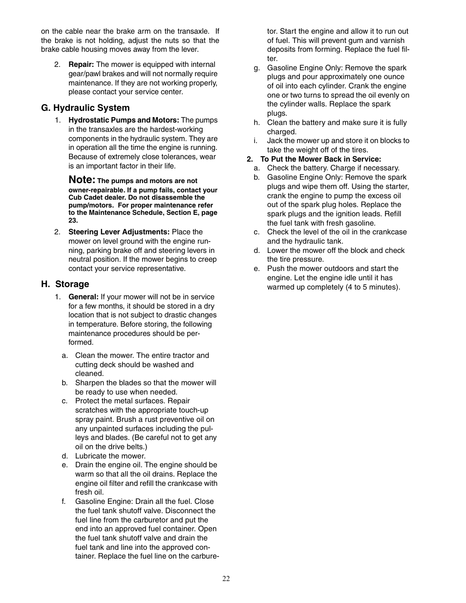 Cub Cadet 22HP ENFORCER 48  EN User Manual | Page 22 / 32