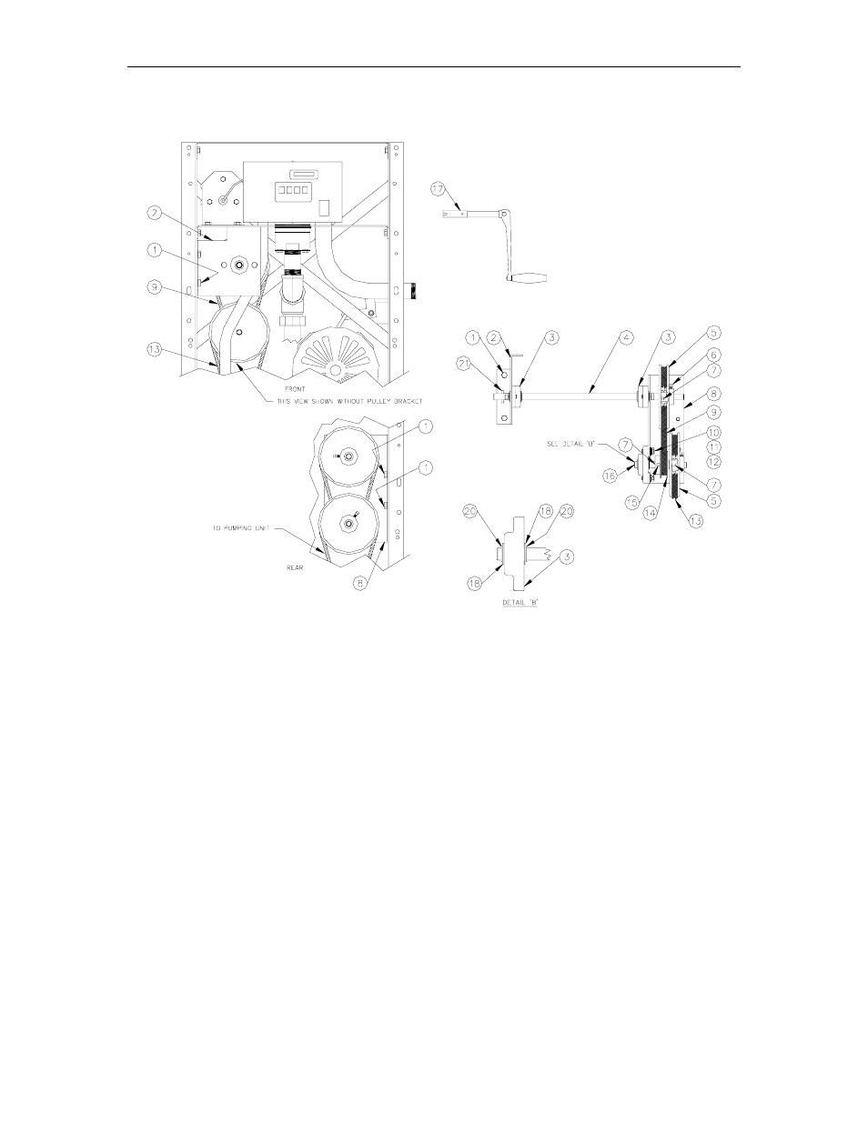 Hand crank assembly | Gasboy 580 User Manual | Page 42 / 44