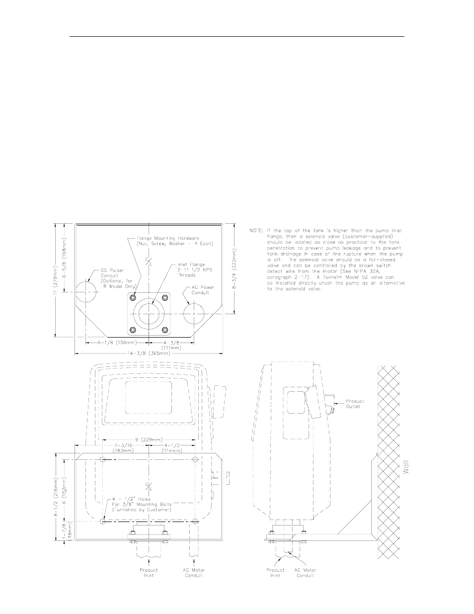 Wall mount | Gasboy 70 Series User Manual | Page 16 / 53