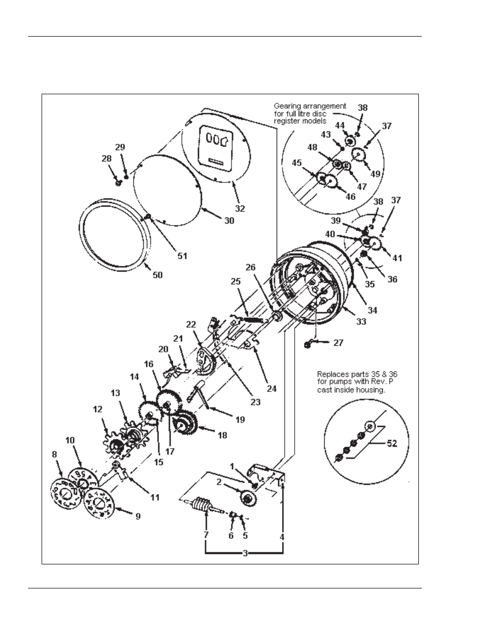 Wheel meter register (for models 1820) | Gasboy 70 Series Installation User Manual | Page 32 / 48