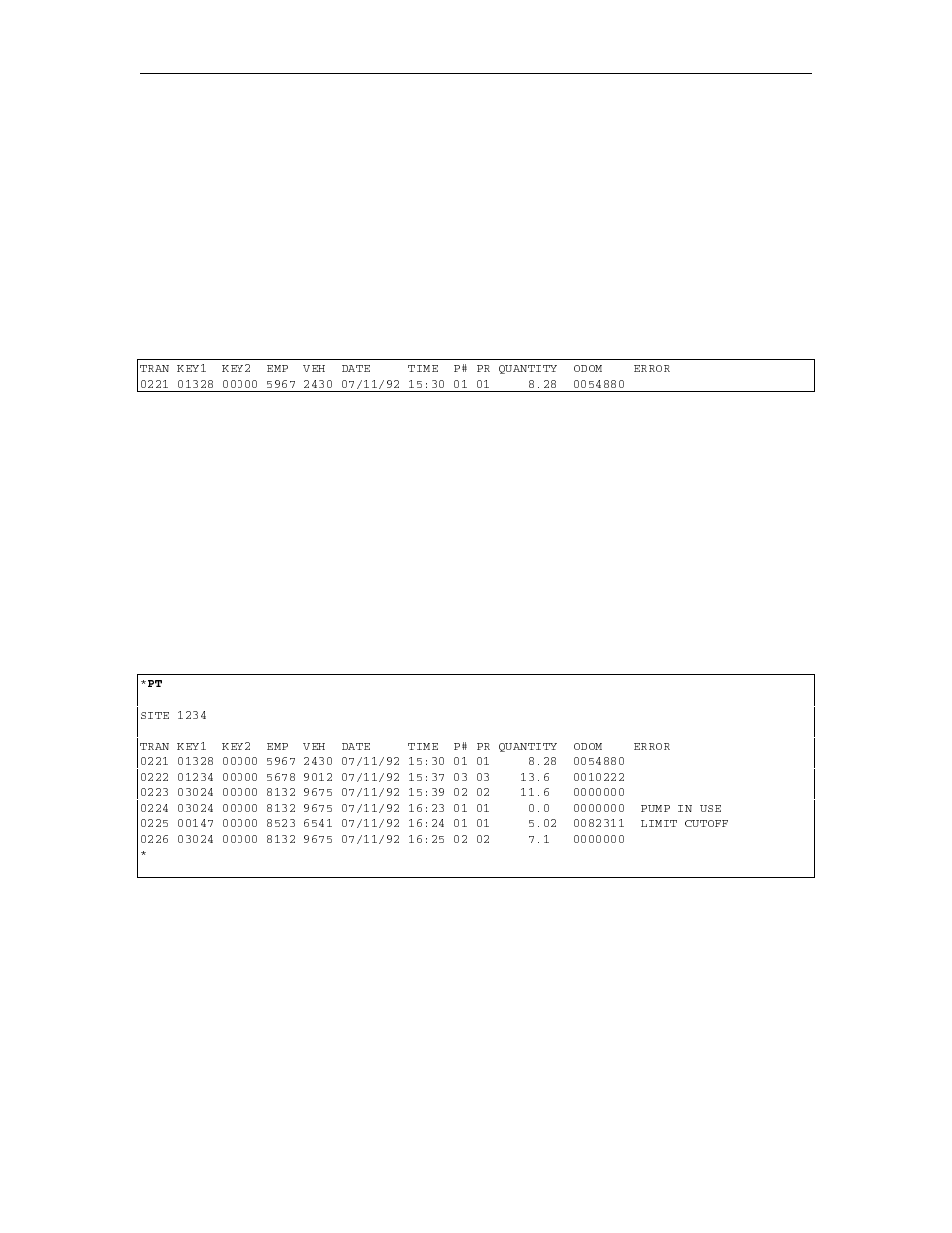 Transaction mpg effect on headings, Direct printout, Transaction printing and sorting | Gasboy 1000 Series Technical Reference Manual User Manual | Page 103 / 155