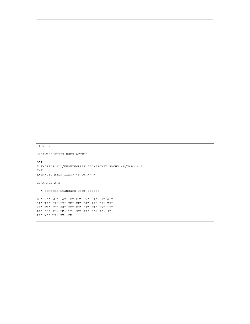 Cp - super user authorization of commands | Gasboy 1000 Series FMS Operation Manual User Manual | Page 174 / 241