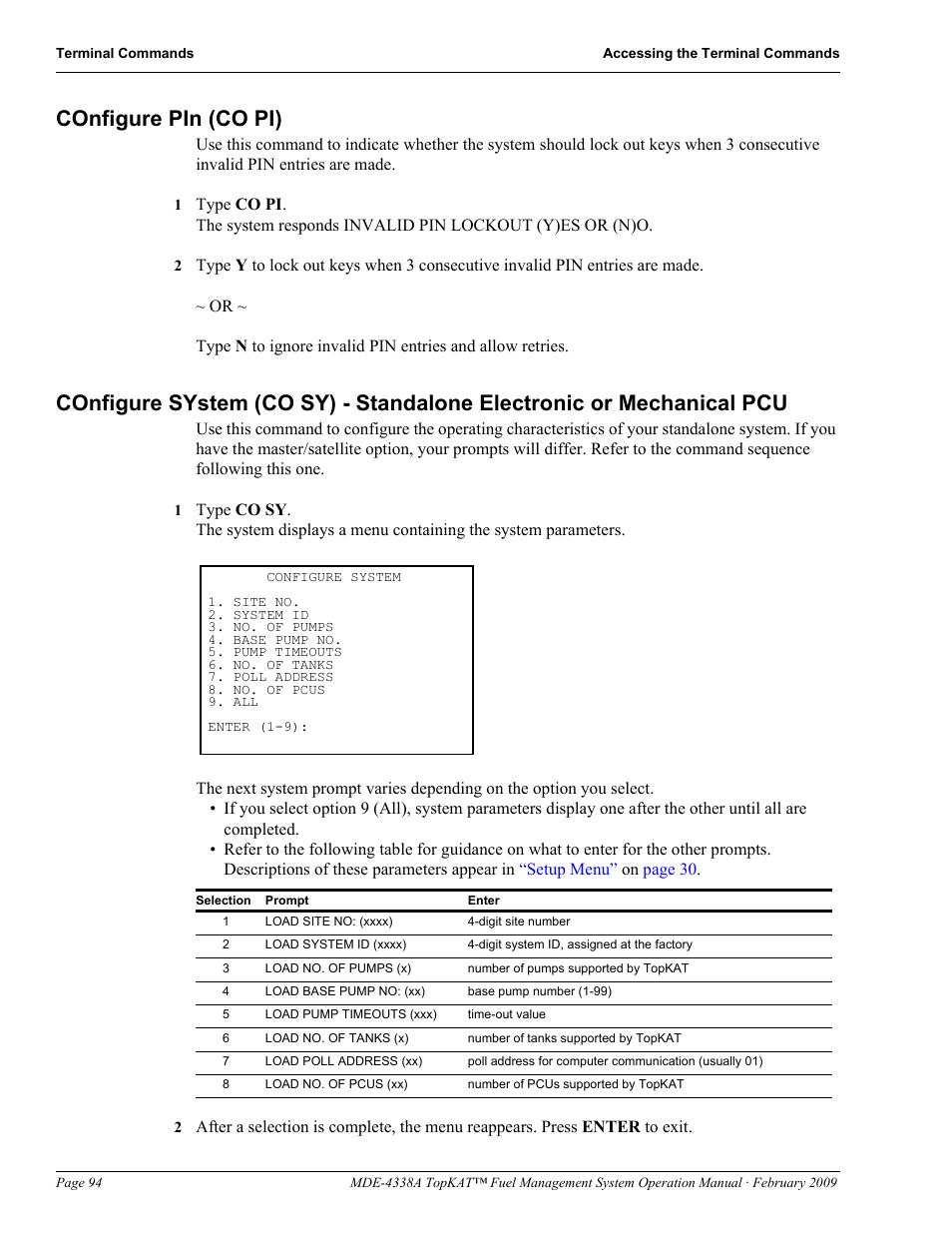 Configure pin (co pi), Mechanical pcu | Gasboy TopKAT Operation Manual User Manual | Page 102 / 160