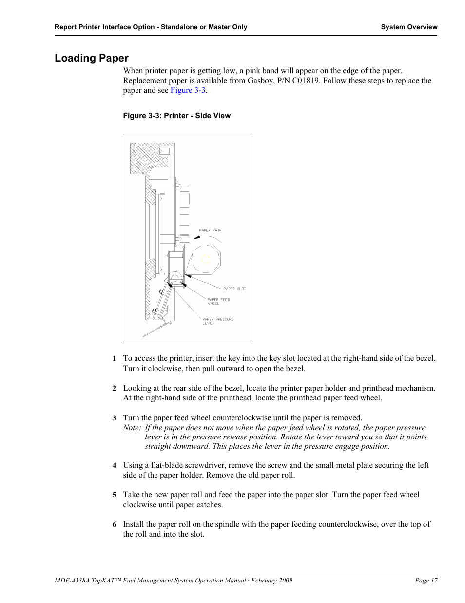 Loading paper | Gasboy TopKAT Operation Manual User Manual | Page 25 / 160