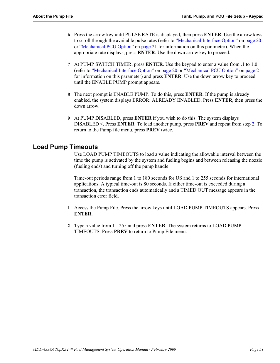 Load pump timeouts | Gasboy TopKAT Operation Manual User Manual | Page 59 / 160