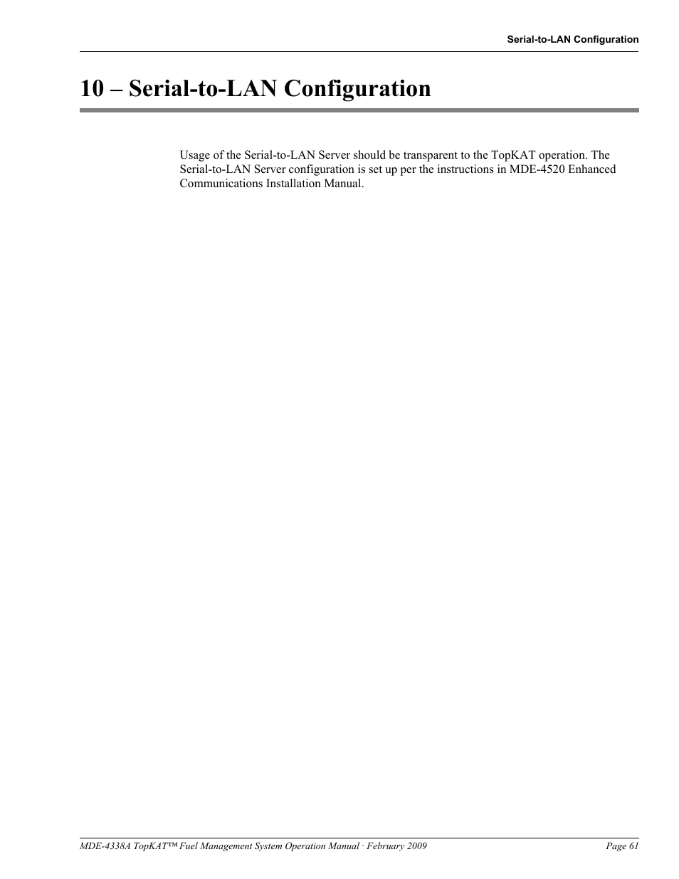 10 - serial-to-lan configuration, 10 – serial-to-lan configuration | Gasboy TopKAT Operation Manual User Manual | Page 69 / 160