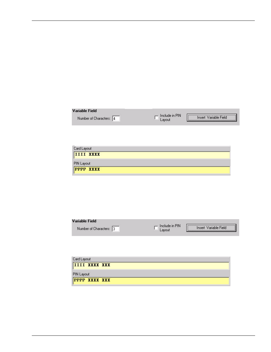 Inserting variable fields, Inserting variable fields -7 | Gasboy Magnetic Card Encoder User Manual | Page 23 / 42