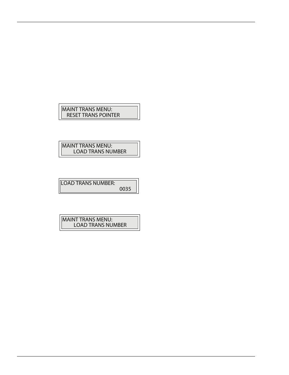 Load transaction number, Configure maintenance table (1000 fleetkey only) | Gasboy FMS KE200 User Manual | Page 34 / 96