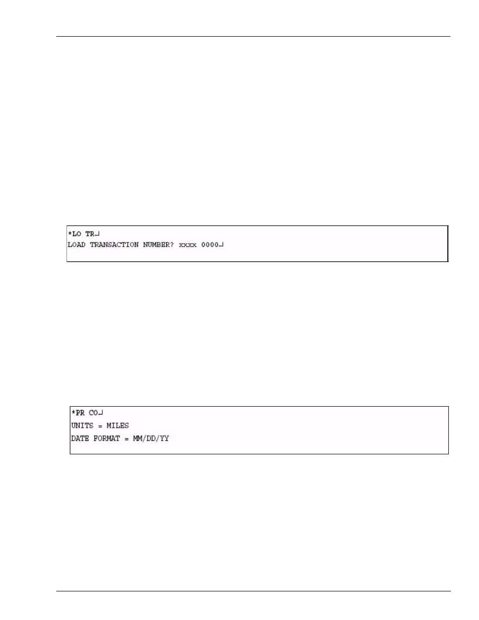 Load transactions (lo tr), Print country (pr co), Load transactions (lo tr) print country (pr co) | Gasboy FMS KE200 User Manual | Page 55 / 96