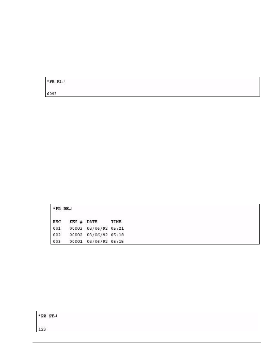 Print pin (pr pi), Print records (pr re), Print station (pr st) | Gasboy FMS KE200 User Manual | Page 59 / 96