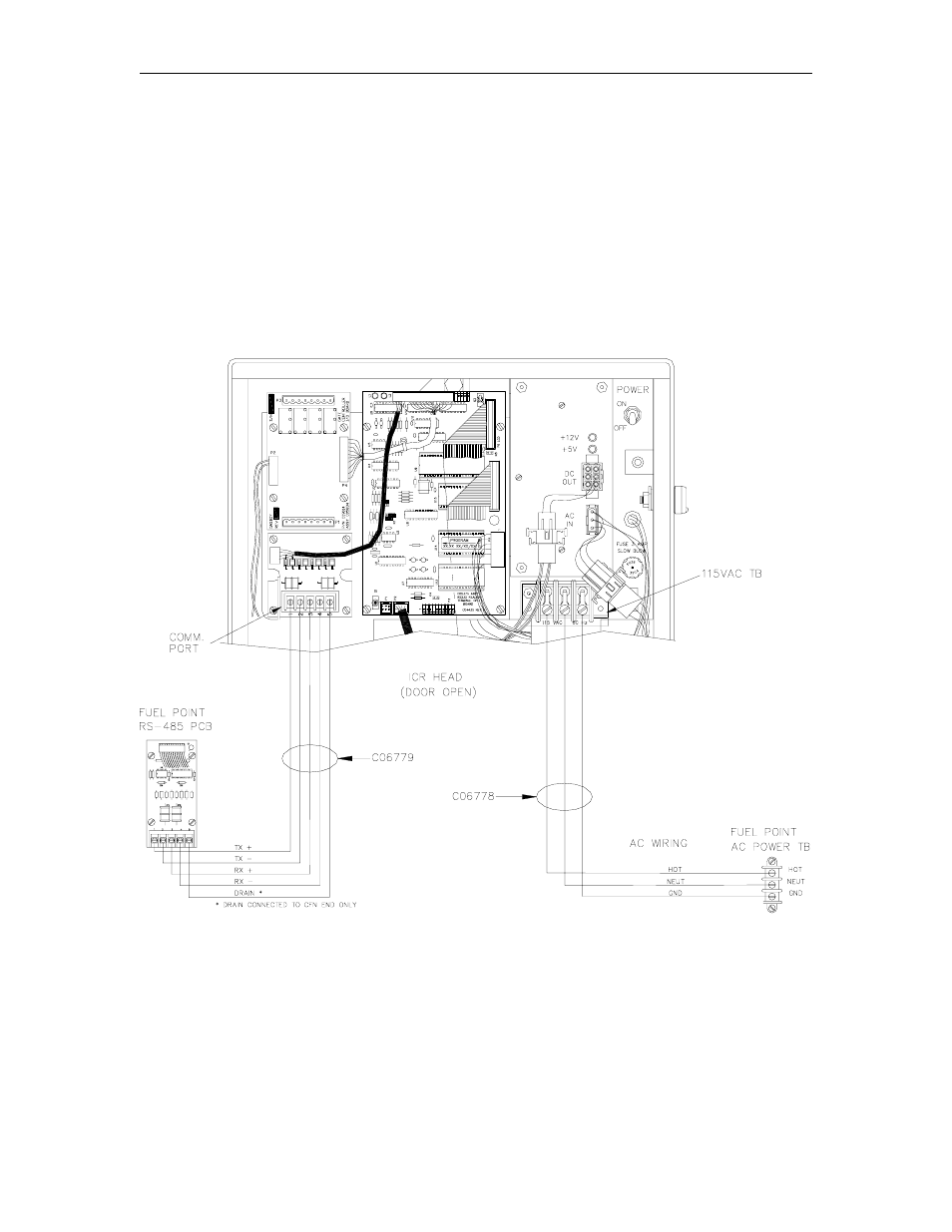 Field wiring, cfn ac power and rs-485 | Gasboy Fuel Point Reader User Manual | Page 39 / 42