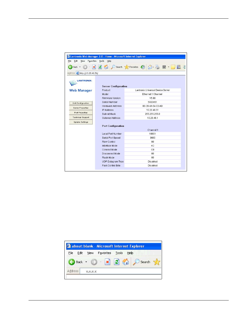 Configuring the adapter from the web browser login, Model uds1100 | Gasboy Enhanced Communications User Manual | Page 33 / 52