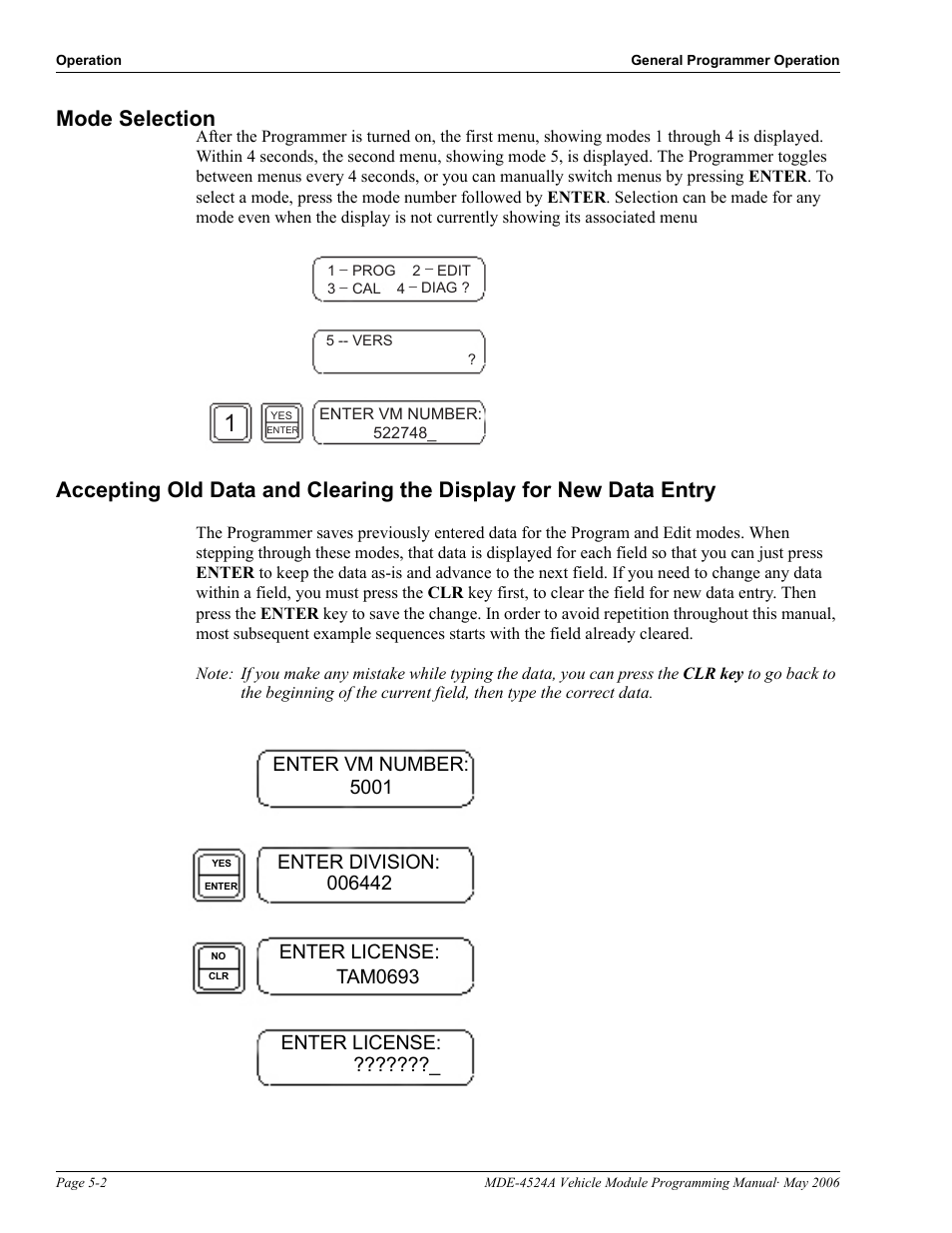 Mode selection | Gasboy Fuel Point Vehicle Module User Manual | Page 30 / 48