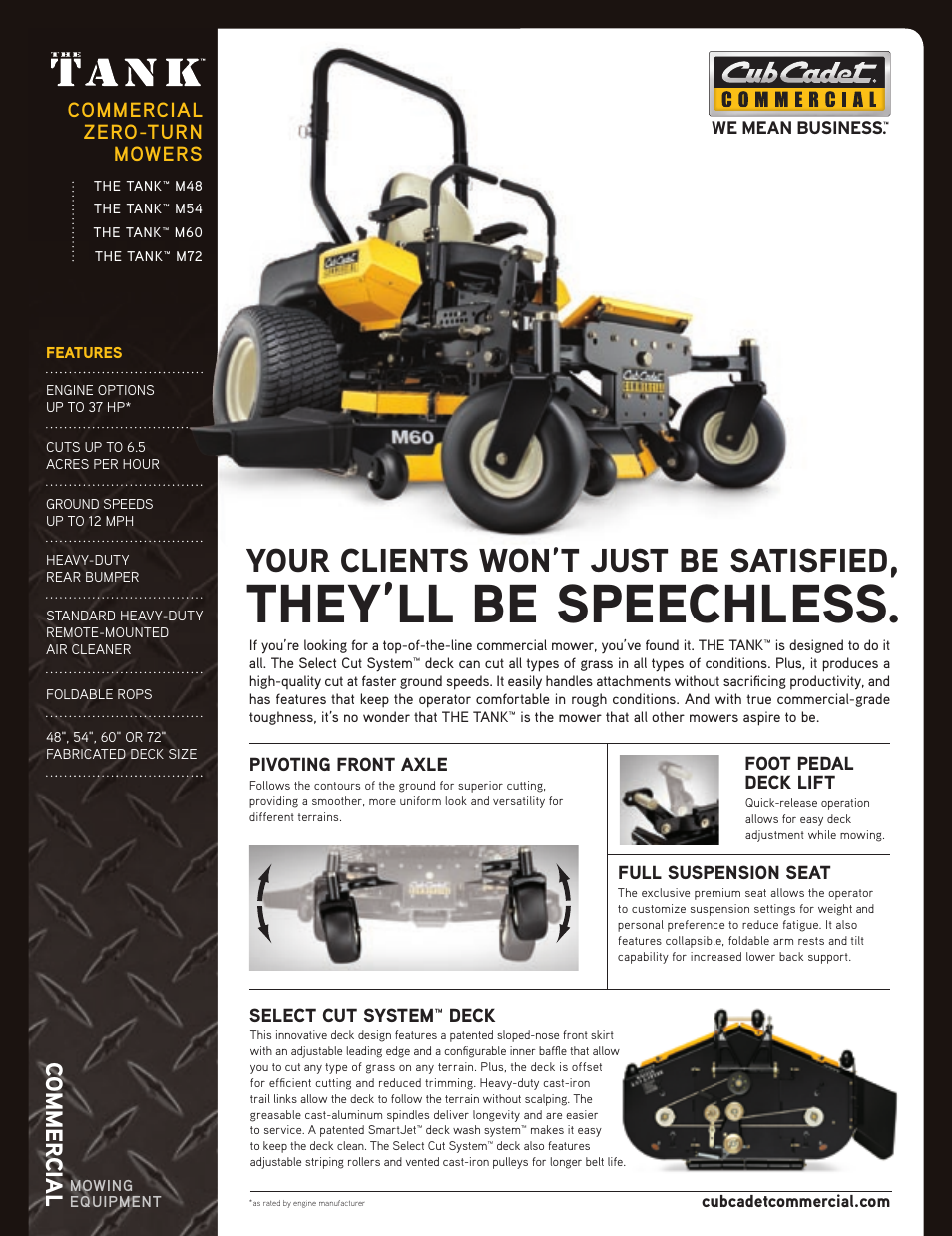 Cub Cadet THE TANK M72 User Manual | 4 pages