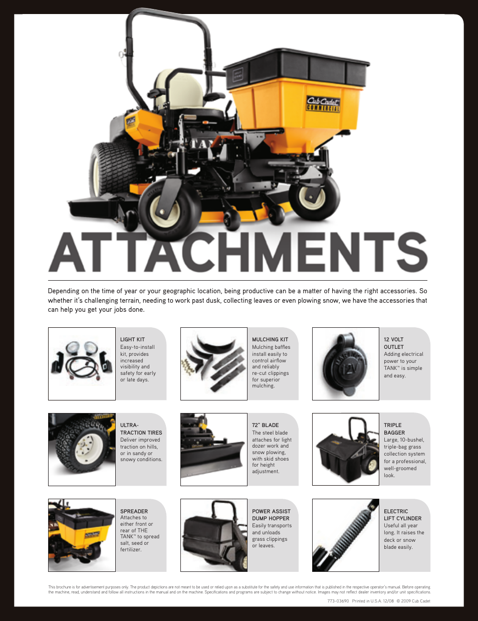 Attachments | Cub Cadet THE TANK M72 User Manual | Page 4 / 4