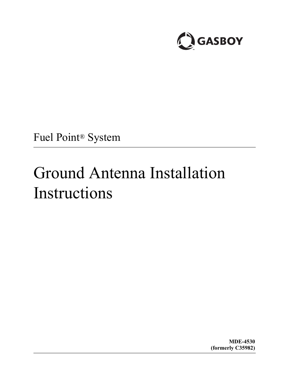 Gasboy Fuel Point Ground Antenna User Manual | 22 pages