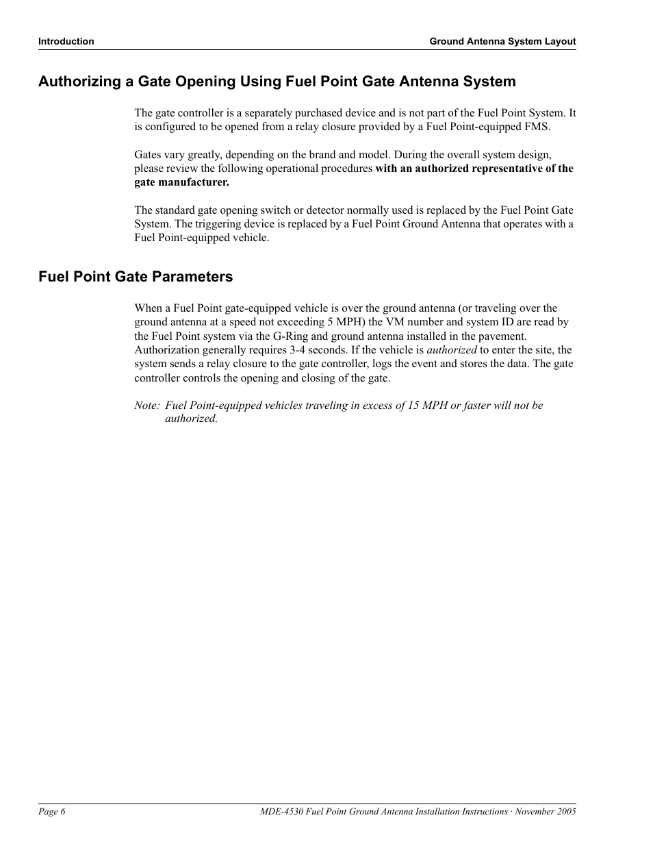 Fuel point gate parameters | Gasboy Fuel Point Ground Antenna User Manual | Page 10 / 22