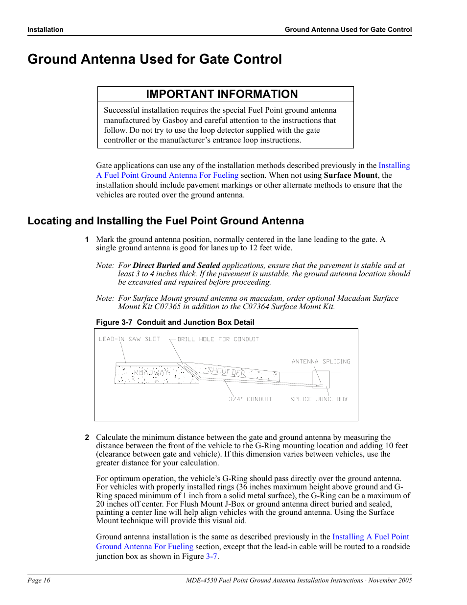 Ground antenna used for gate control, Important information | Gasboy Fuel Point Ground Antenna User Manual | Page 20 / 22