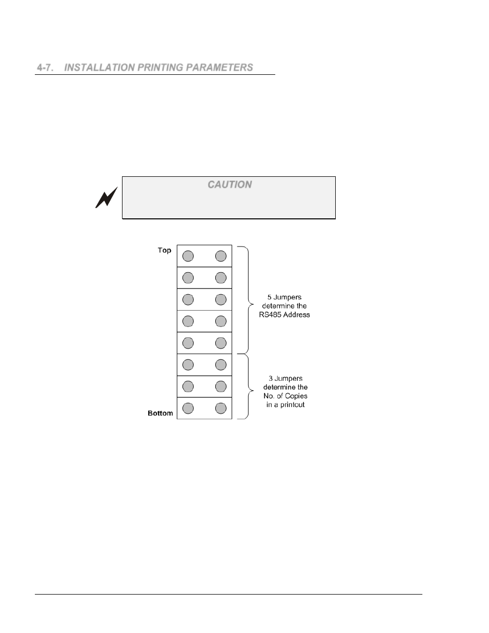 7. installation printing parameters, 7.1. jumpers configuration | Gasboy Islander PLUS User Manual | Page 100 / 146