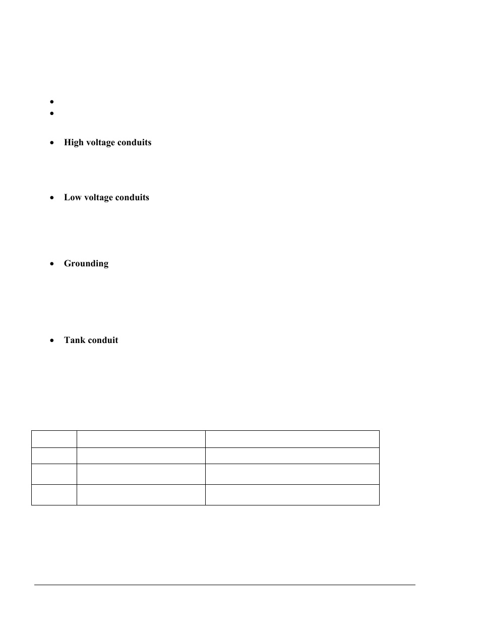 4.4. required conduits in island, 4.5. required conduits in islander plus, Table 2-1. conduits into islander plus | Gasboy Islander PLUS User Manual | Page 46 / 146