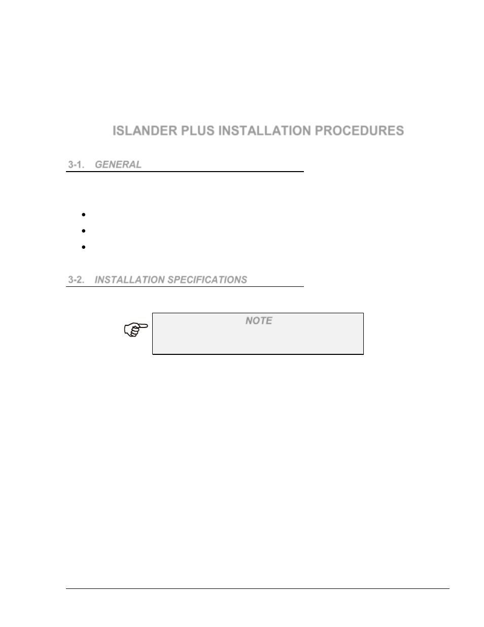 Section 3 islander plus installation procedures, 1. general, 2. installation specifications | 2.1. general, 2.2. precautions and safety notes | Gasboy Islander PLUS User Manual | Page 57 / 146