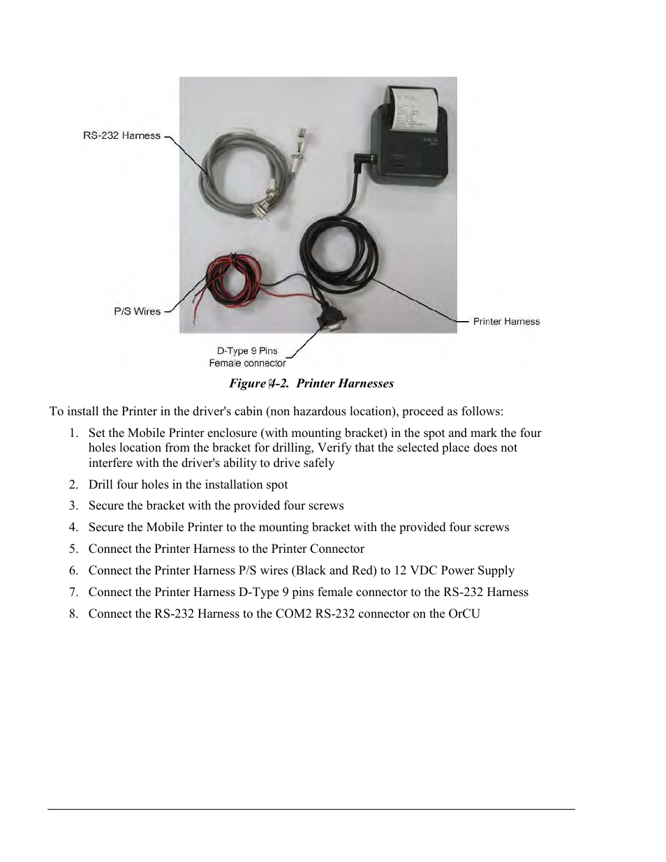 Figure ‎4-2. printer harnesses | Gasboy Fuel Truck Controller User Manual | Page 66 / 89