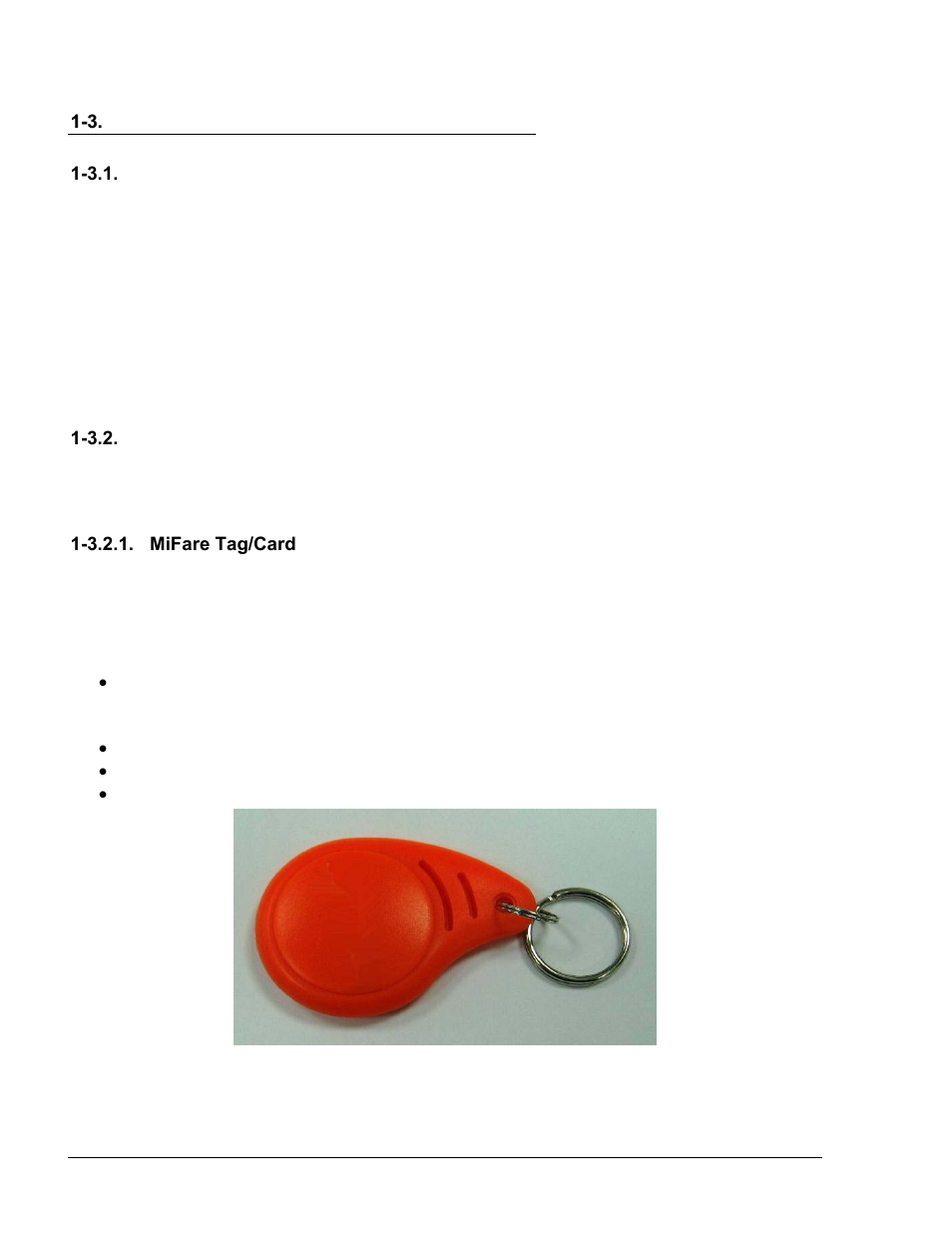 3. functional description, 3.1. main features, 3.2. supported cards/tags options | 3.2.1. mifare tag/card, 3. functional, Description, 3.1. main, Features, Supported cards/tags options, 3.2.1. mifare | Gasboy Tag Reader User Manual | Page 10 / 28