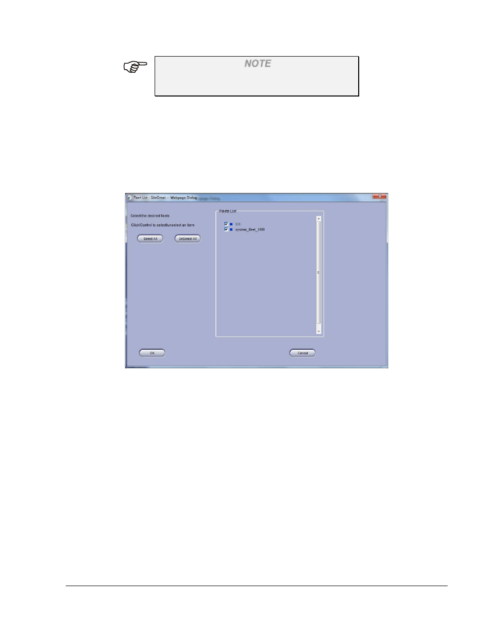 Figure 7-6. fleet list dialog box | Gasboy SiteOmat Users Manual User Manual | Page 117 / 148