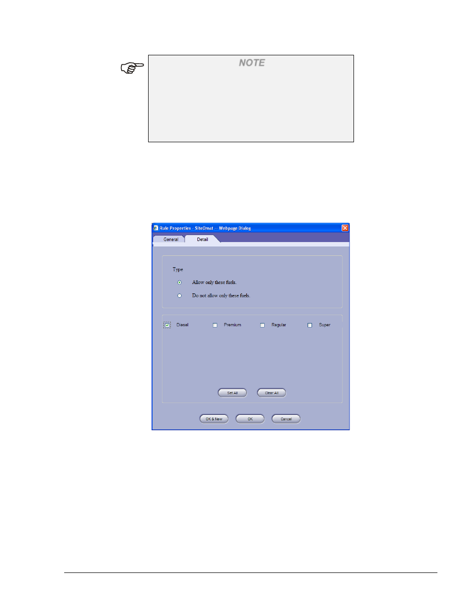 4.1.4. fuel rule, Figure 5-9. fuel rule detail tab, Ph 5-4.1.4 | Gasboy SiteOmat Users Manual User Manual | Page 57 / 148