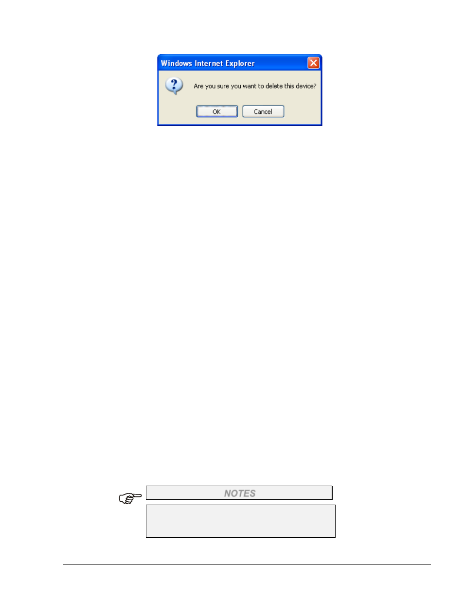 8.4. changing a device's status, 8.5. importing device data, Figure 5-35. delete device approval message | Gasboy SiteOmat Users Manual User Manual | Page 87 / 148