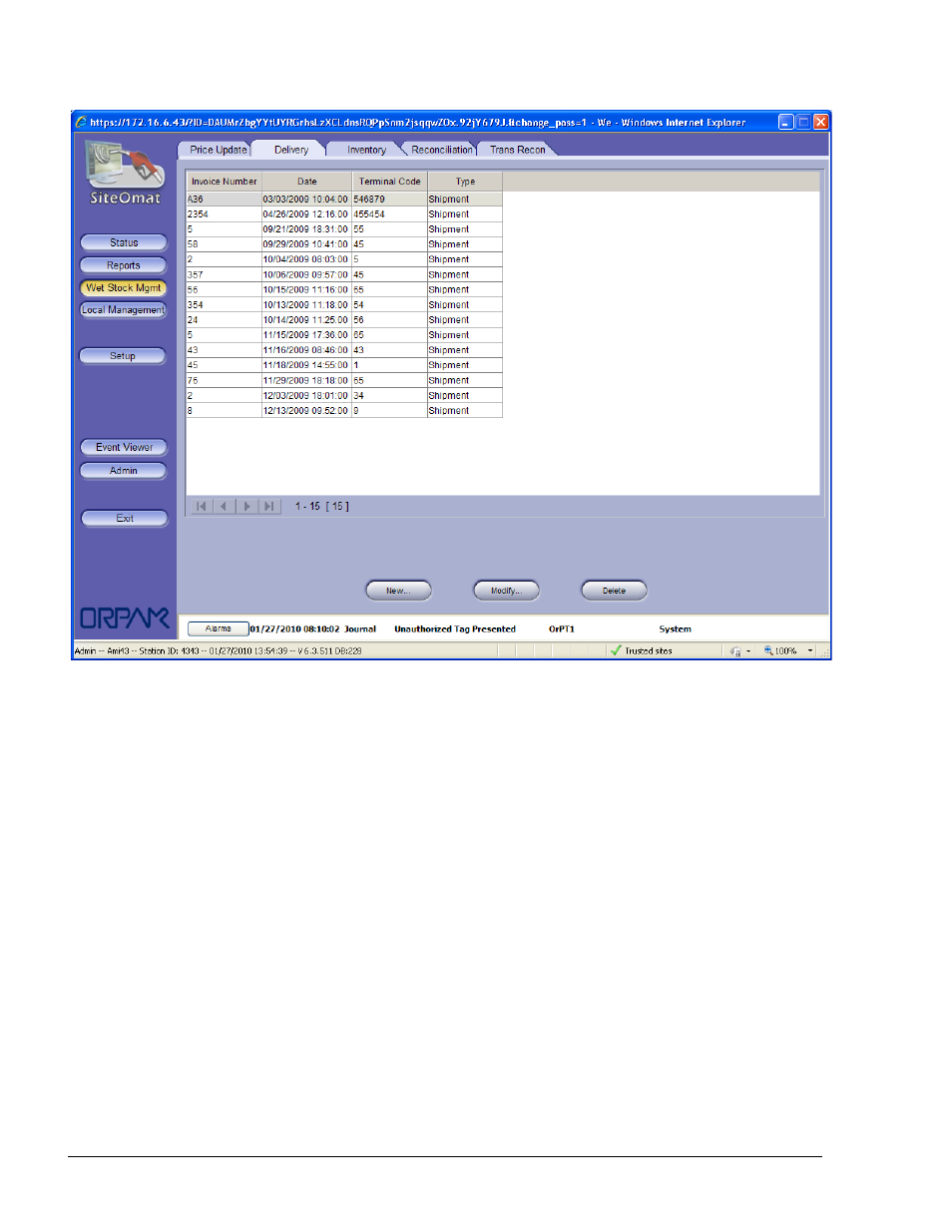 Figure 6-5. delivery screen | Gasboy SiteOmat Users Manual User Manual | Page 96 / 148