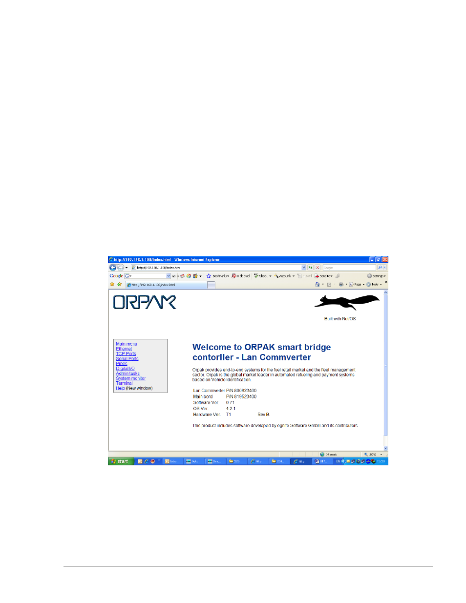 Figure 5-1. commverter unit – setup main screen | Gasboy FuelOmat system 8 Popt Commverter User Manual | Page 103 / 129