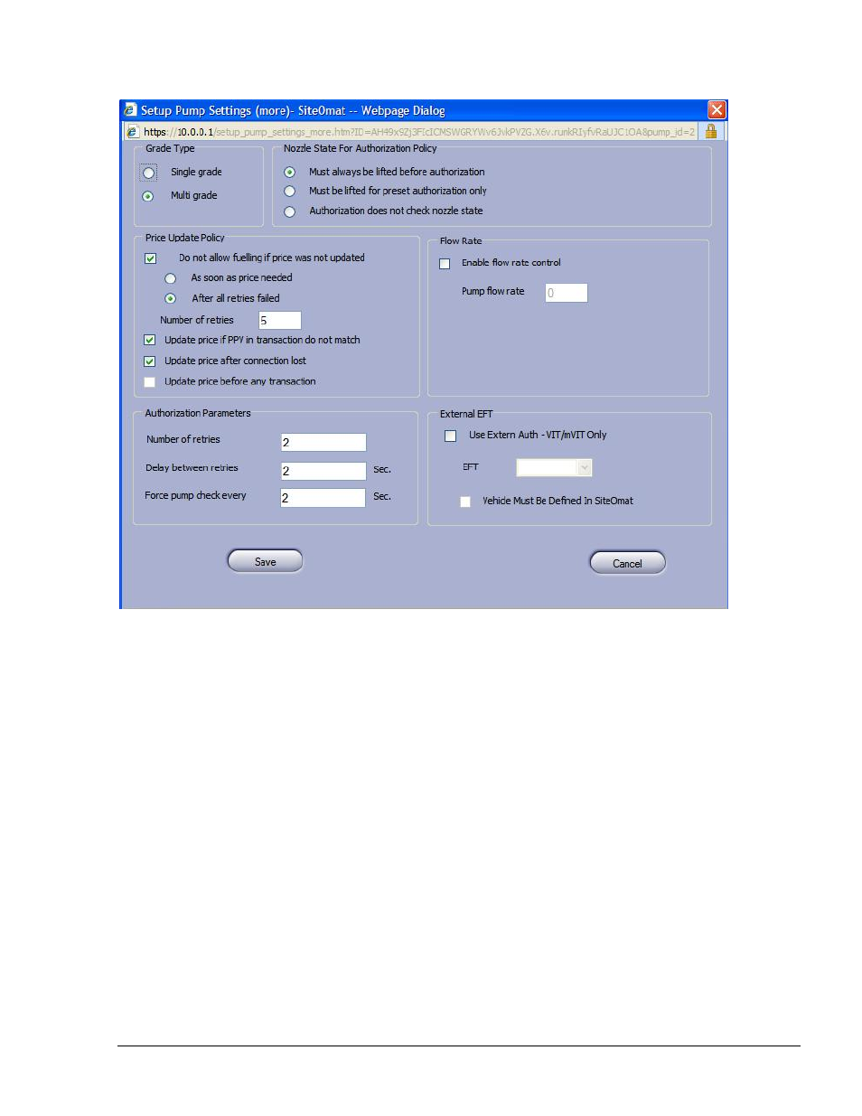 Figure 2-26. setup pump settings (more) dialog box | Gasboy FuelOmat system 8 Popt Commverter User Manual | Page 51 / 129