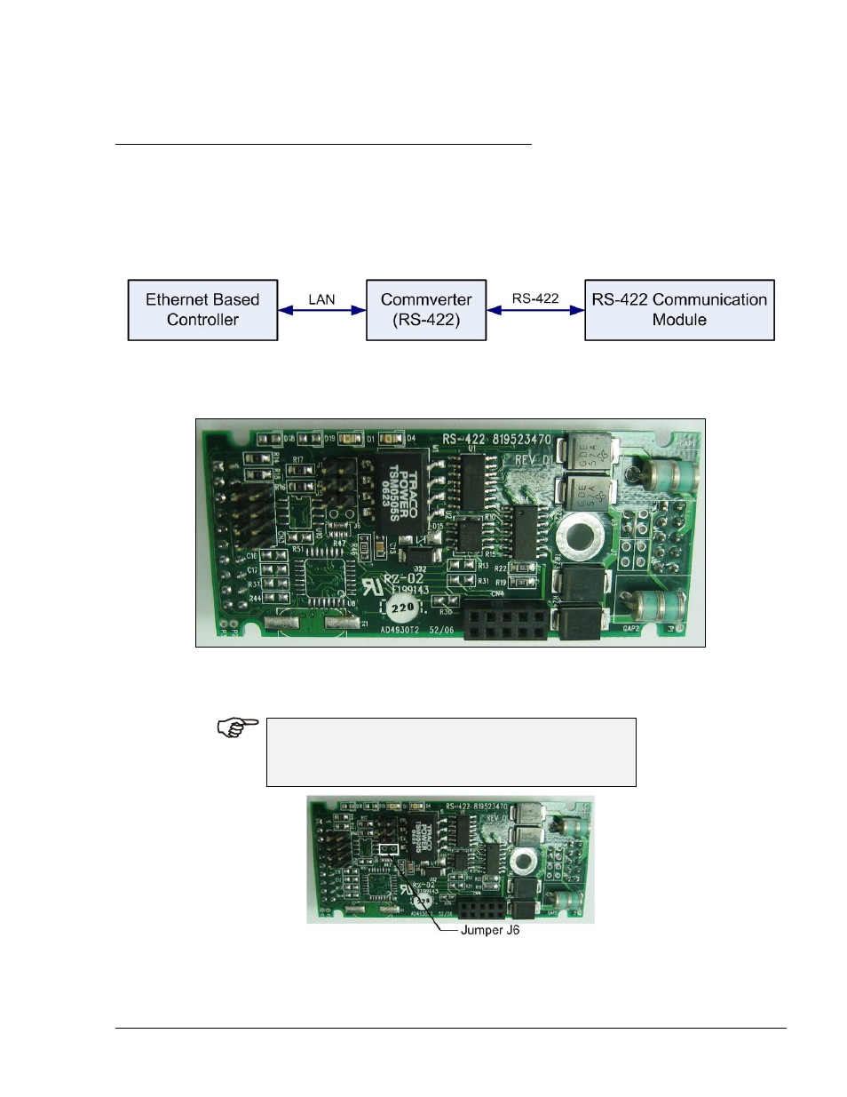 Lan to rs422 application, Rs422 module application | Gasboy FuelOmat system 8 Popt Commverter User Manual | Page 61 / 129