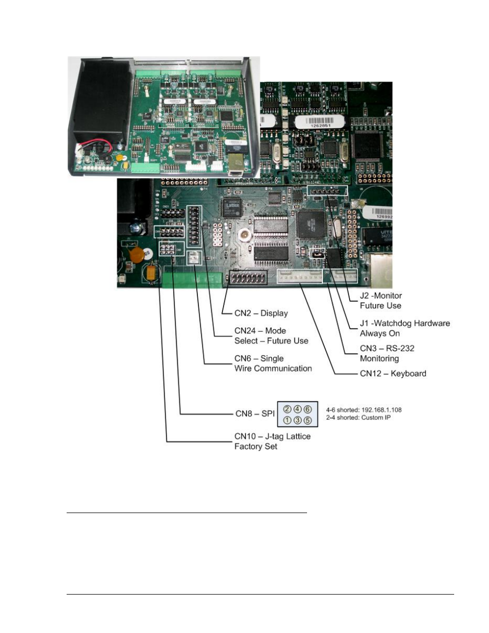 Changing the ip address, Changing, Address | Figure 3-5. main board jumpers and connectors | Gasboy FuelOmat system 8 Popt Commverter User Manual | Page 87 / 129