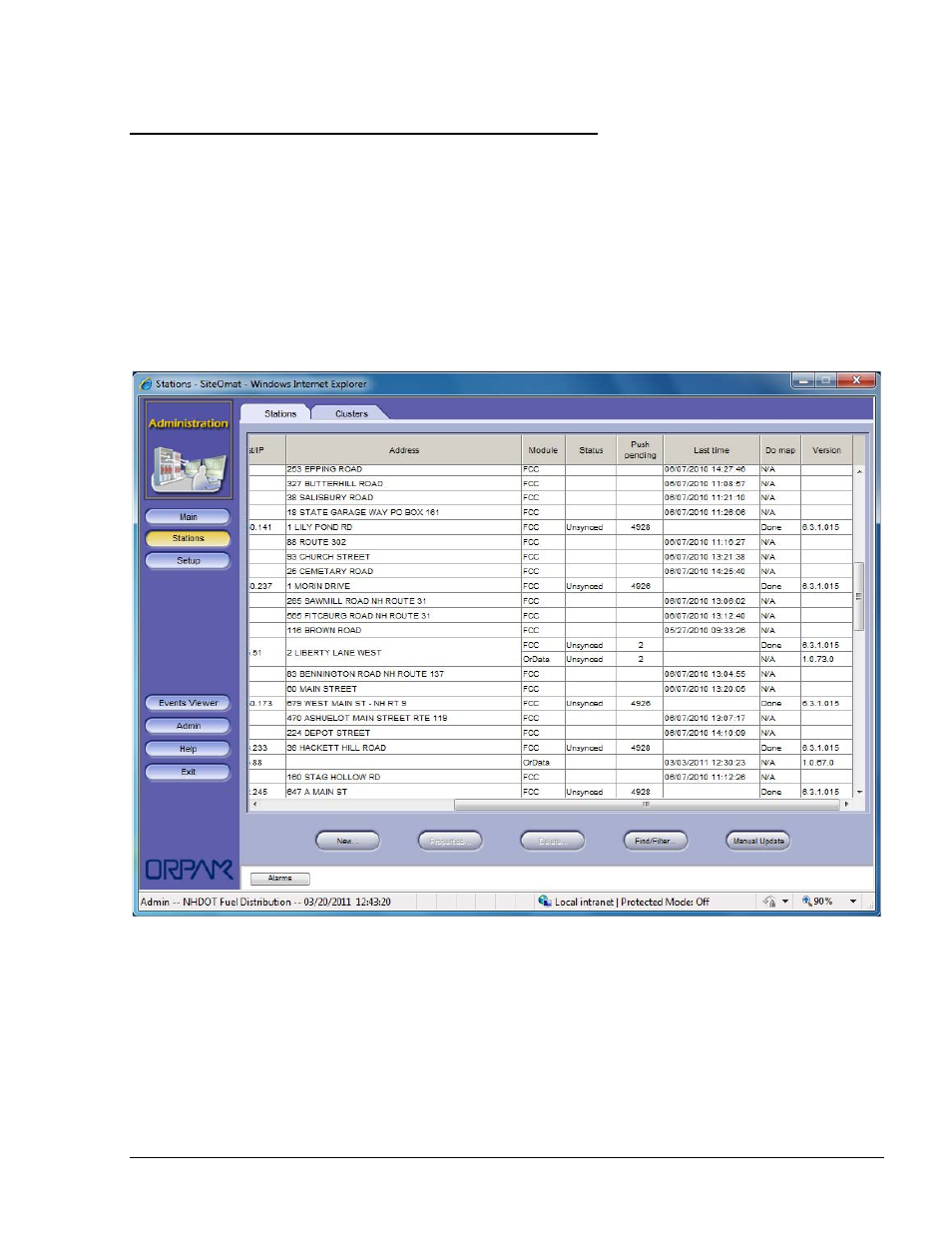 Stations tab, Stations screen, Figure 6-17. stations screen | Gasboy Fleet Head Office System User Manual | Page 103 / 370