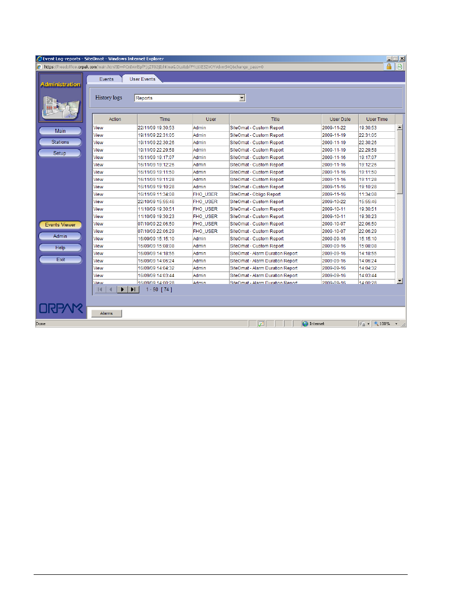 Figure 6-32. log viewer – report list | Gasboy Fleet Head Office System User Manual | Page 122 / 370