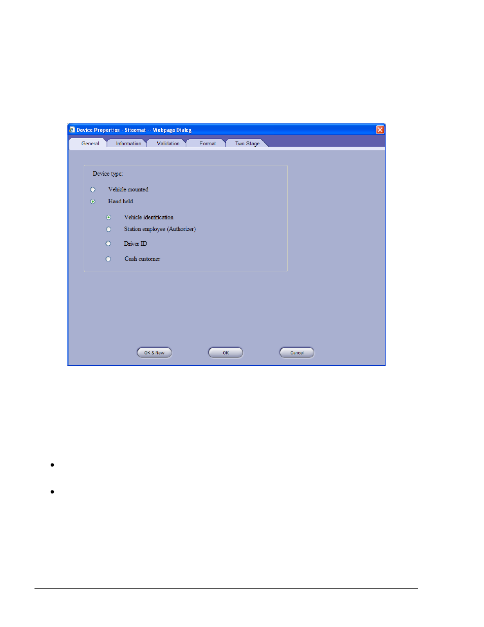 Creating a new device, New device – general tab | Gasboy Fleet Head Office System User Manual | Page 172 / 370