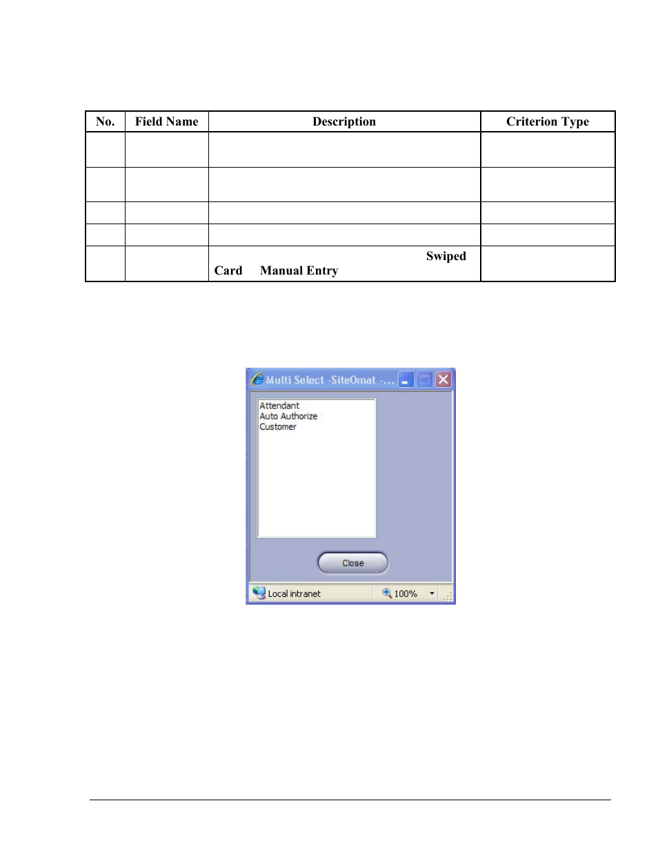 Multi select, Template options, Figure 8-9. multi select box | Gasboy Fleet Head Office System User Manual | Page 195 / 370