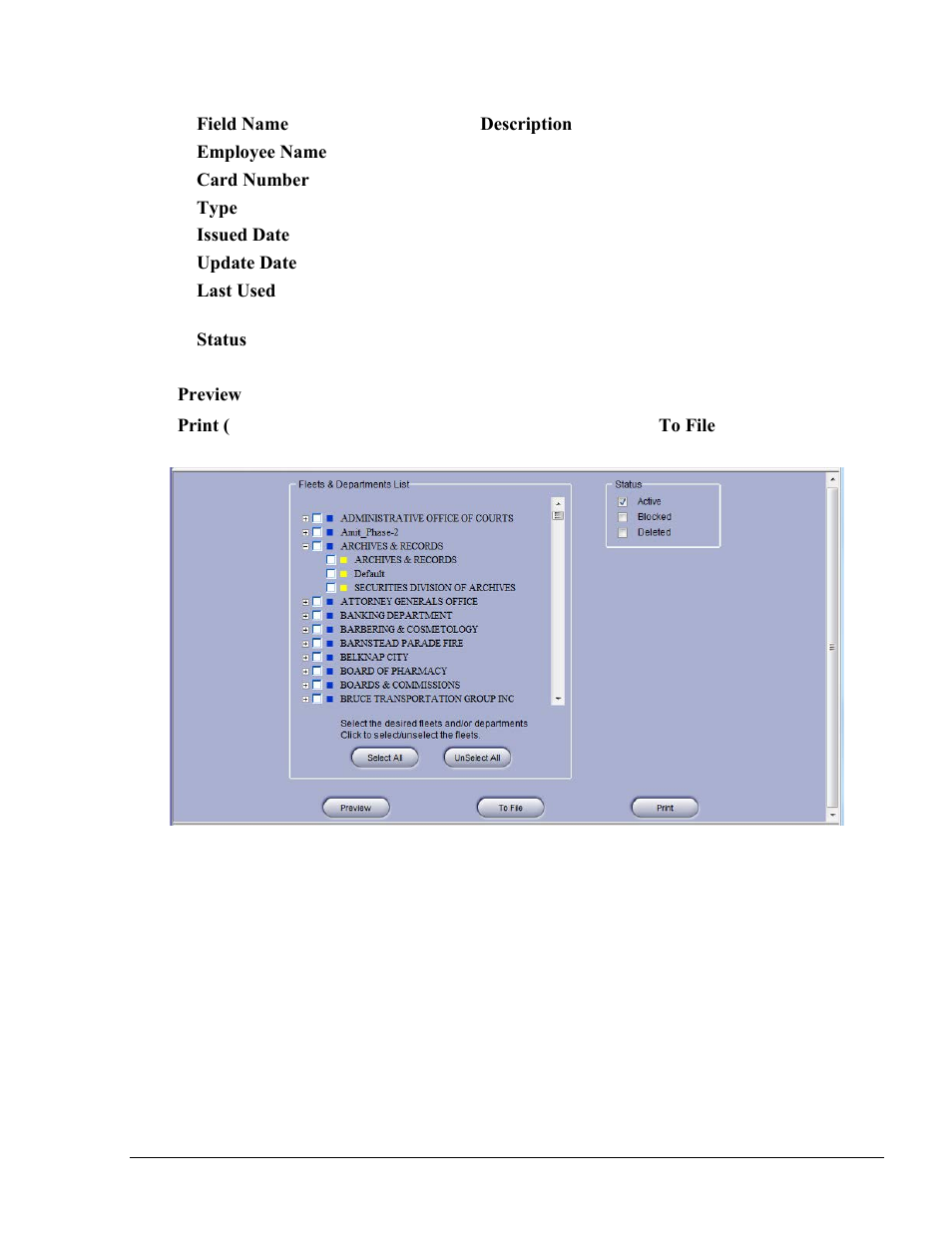 Figure 8-12. driver list report section | Gasboy Fleet Head Office System User Manual | Page 199 / 370