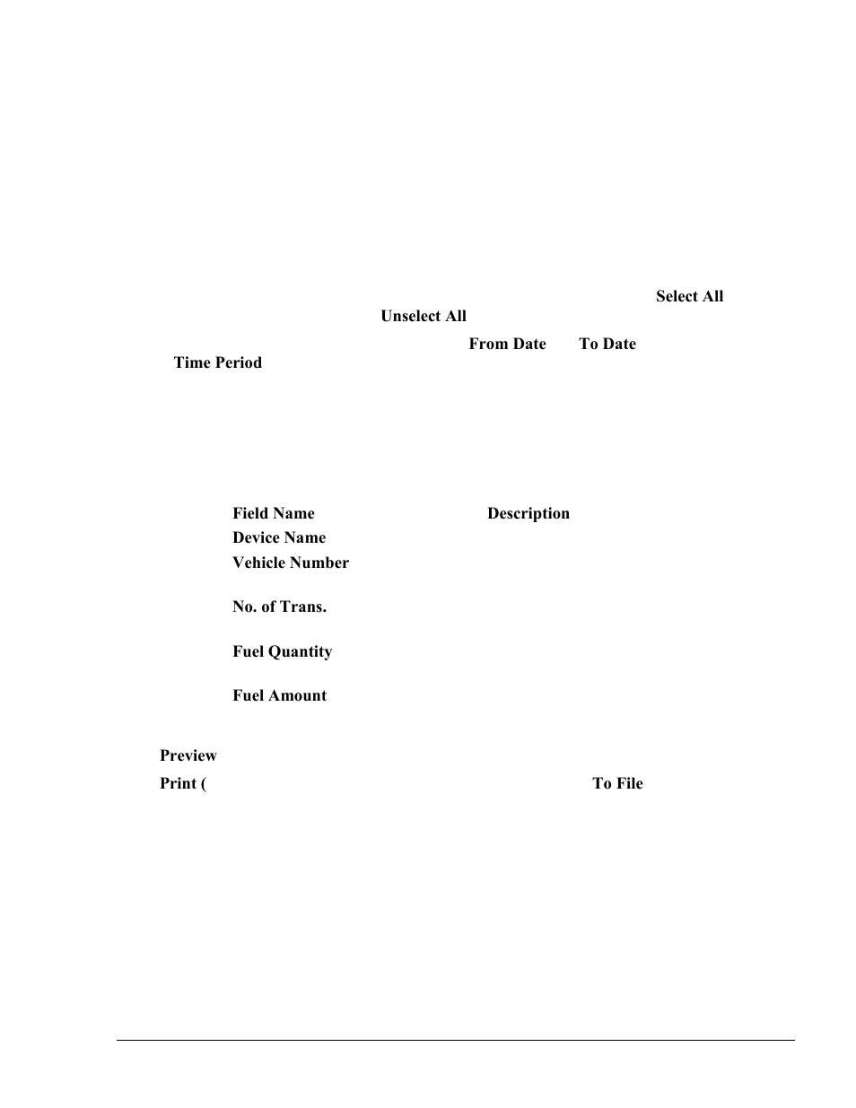 Vehicle usage report, Table 8-6. vehicle usage report fields | Gasboy Fleet Head Office System User Manual | Page 207 / 370