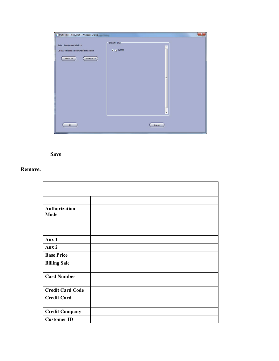 Figure 8-37. station list dialog box, Table 8-9. export fields | Gasboy Fleet Head Office System User Manual | Page 220 / 370