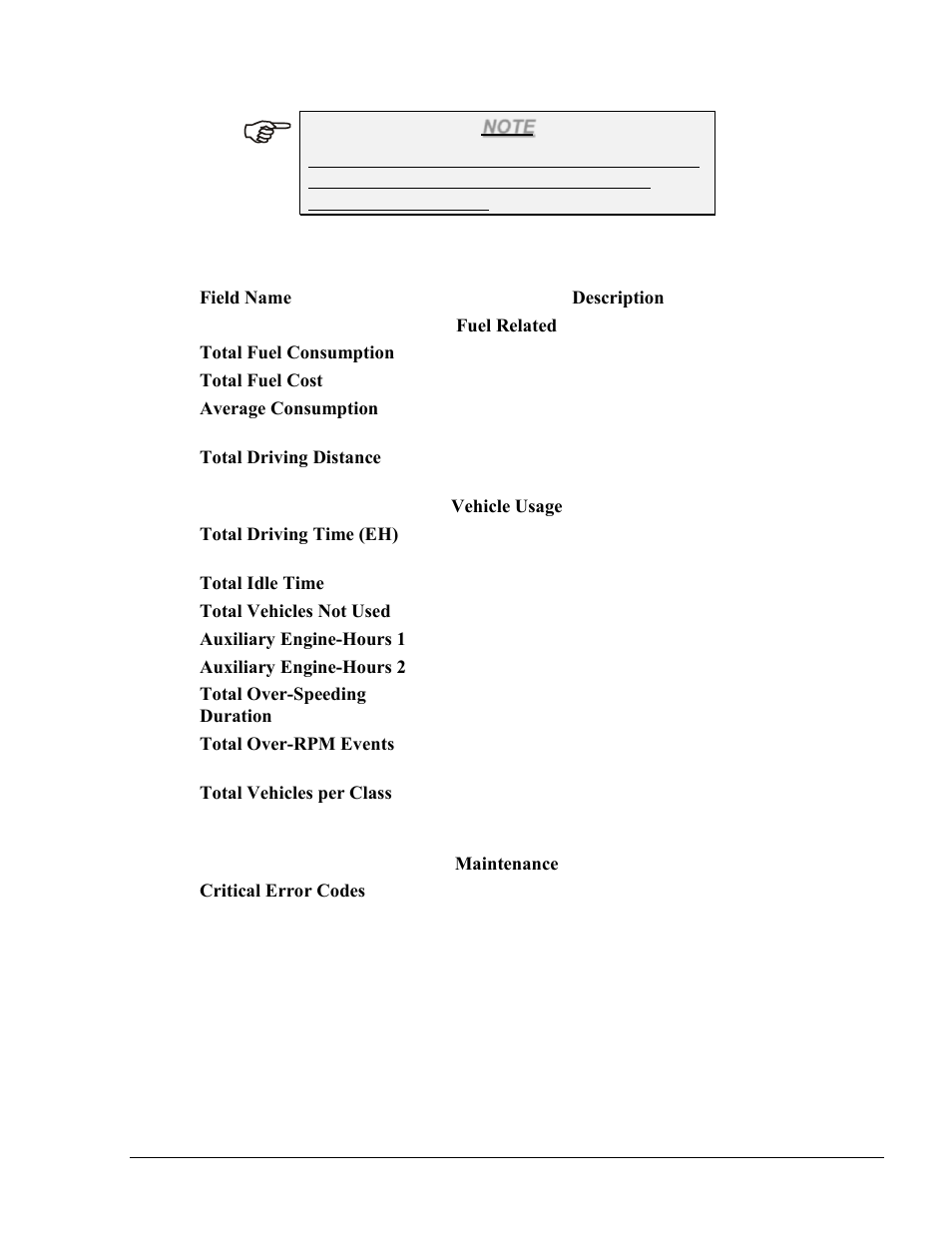 Table 8-12. monthly summary report fields | Gasboy Fleet Head Office System User Manual | Page 235 / 370