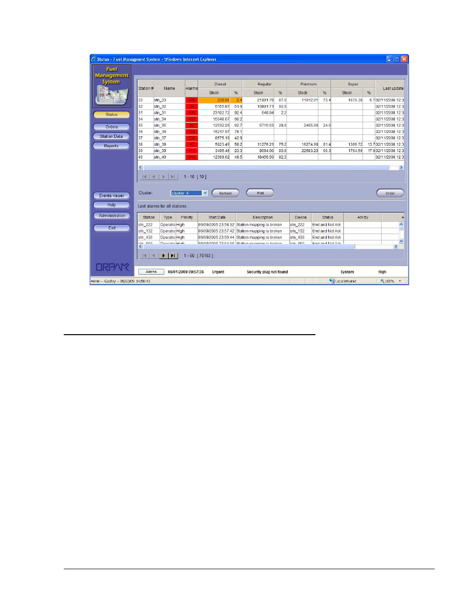 Navigating through the fms application, Figure 9-1. fms application start screen | Gasboy Fleet Head Office System User Manual | Page 253 / 370