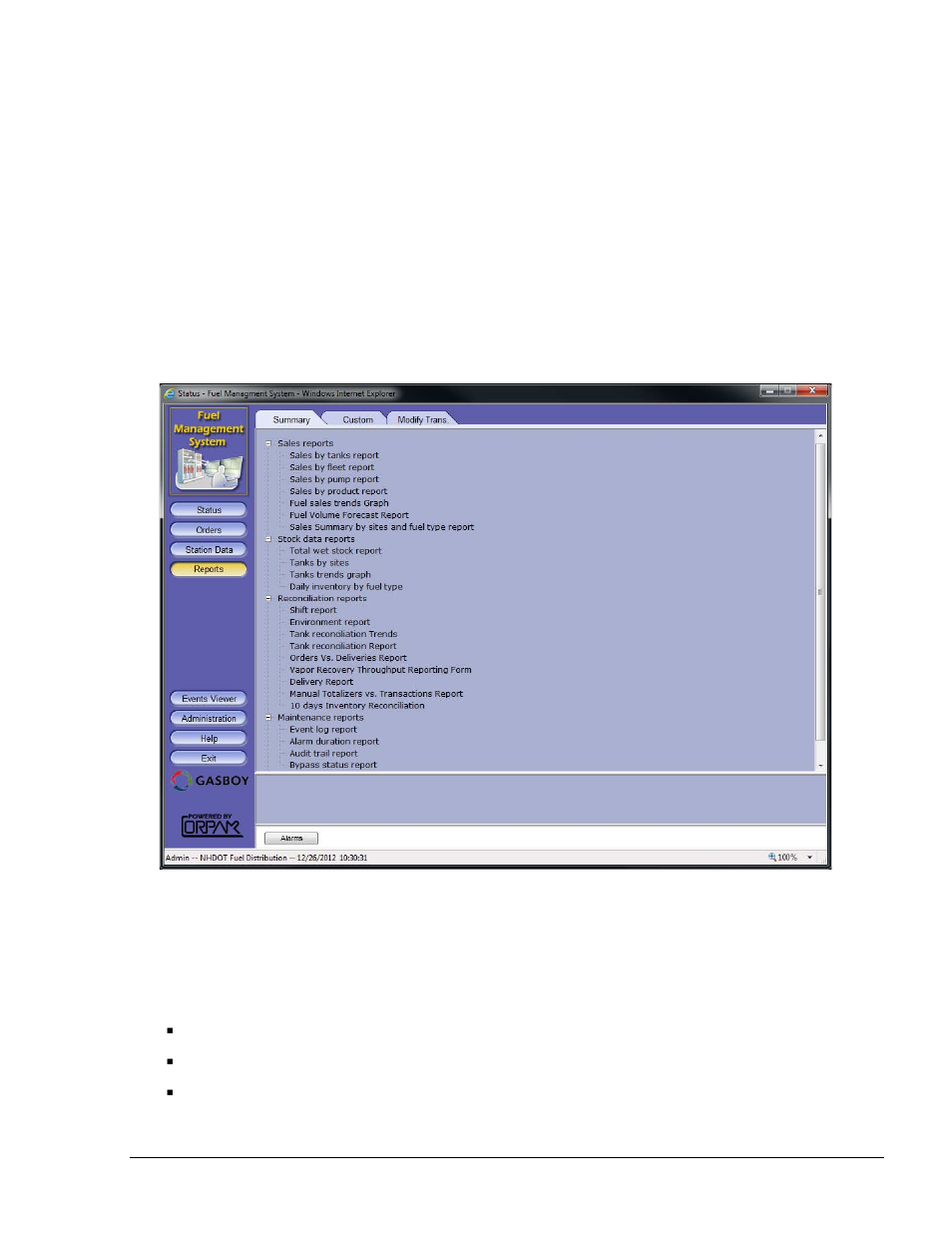 Sales reports, Figure 12-1. summary tab | Gasboy Fleet Head Office System User Manual | Page 281 / 370