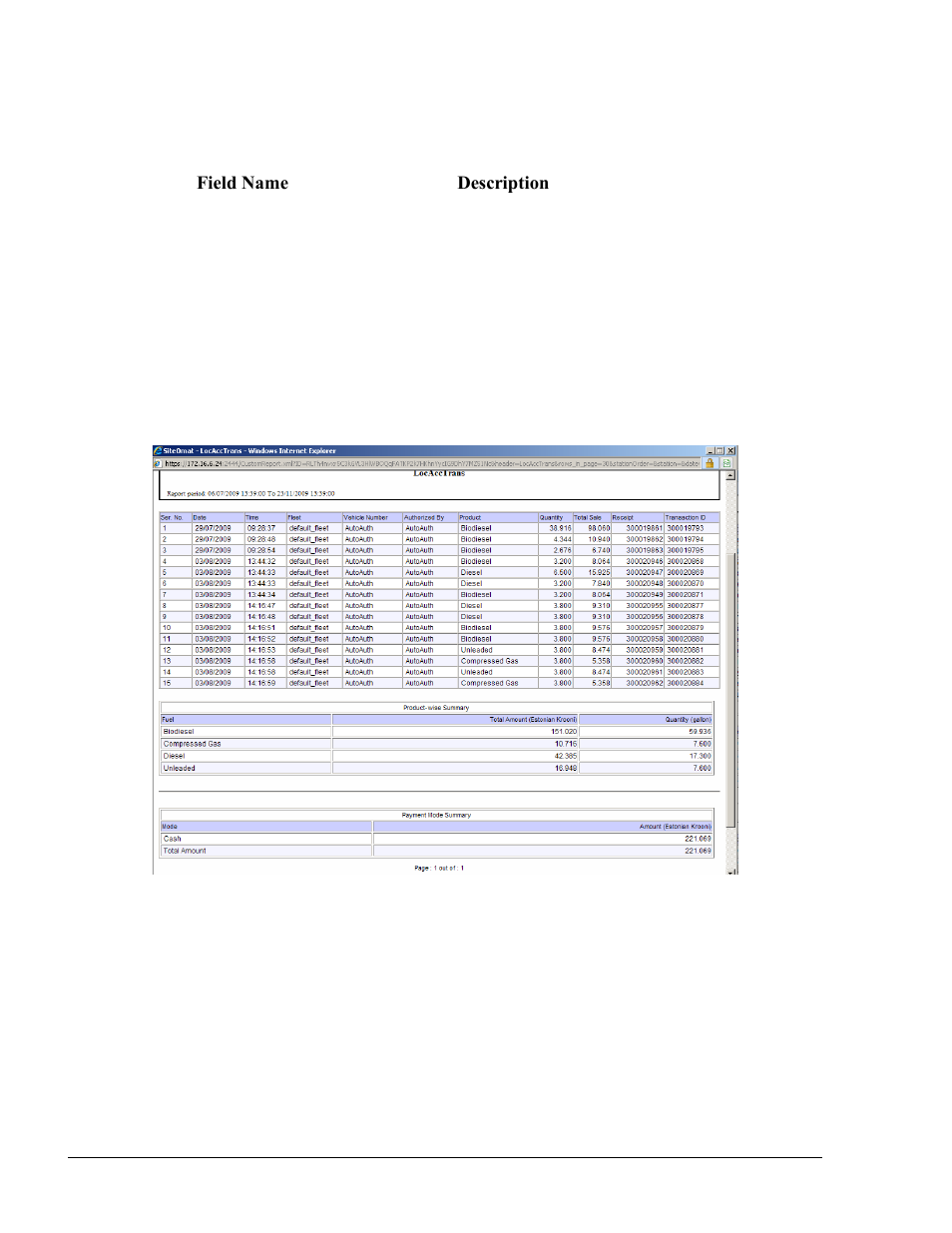 Sales by pump report, Figure 12-3. example of sales by fleet report | Gasboy Fleet Head Office System User Manual | Page 284 / 370