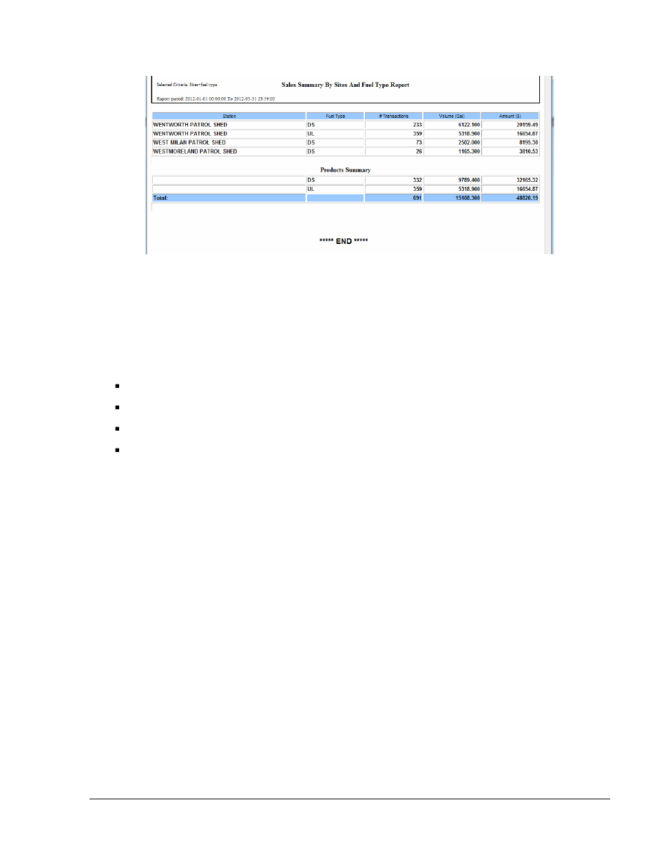 Stock data reports, Total wet stock report | Gasboy Fleet Head Office System User Manual | Page 291 / 370